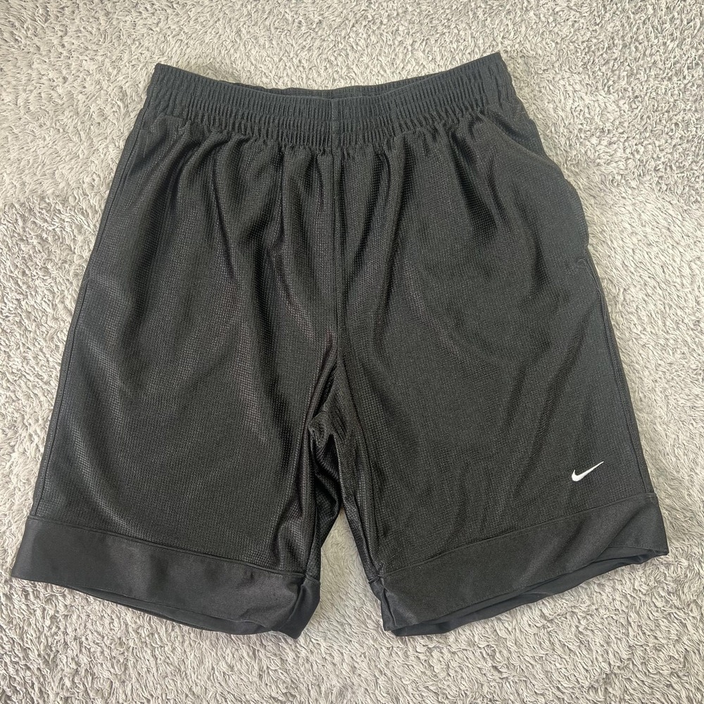 Nike Dazzle Shorts Mens M Black Athletic Basketball Mesh Drawstring Lined 9in